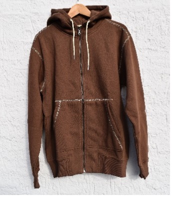 Pullover-Jacke Braun vorne